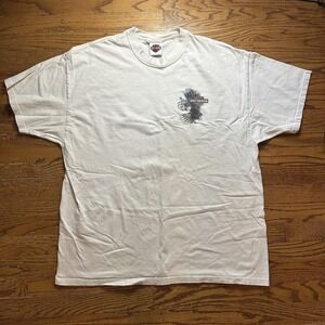 Vintage Harley-Davidson Shirt Mens 2XL White Shumate Eagle Motorcycle 2008 USA‎